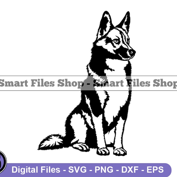 Sitzende Norrbottenspets SVG, Norrbottenspets Svg, Hunde svg, Norrbottenspets Dxf, Norrbottenspets Png, Norrbottenspets Clipart, Dateien, Eps