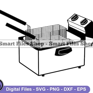 Deep Fryer SVG, Deep Frying Svg, Kitchen Svg, Cooking Svg, Deep Fryer Dxf, Deep Fryer Png, Deep Fryer Clipart, Deep Fryer Files, Eps