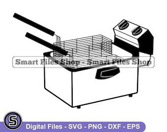Deep Fryer SVG, Deep Frying Svg, Kitchen Svg, Cooking Svg, Deep Fryer Dxf, Deep Fryer Png, Deep Fryer Clipart, Deep Fryer Files, Eps