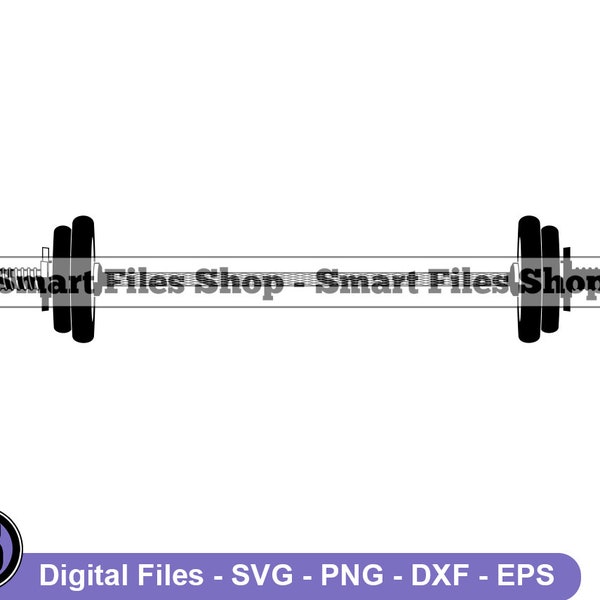 Barbell #4 Svg, Barbell Svg, Workout Svg, Exersize Svg, Barbell Dxf, Barbell Png, Barbell Clipart, Barbell Files, Eps