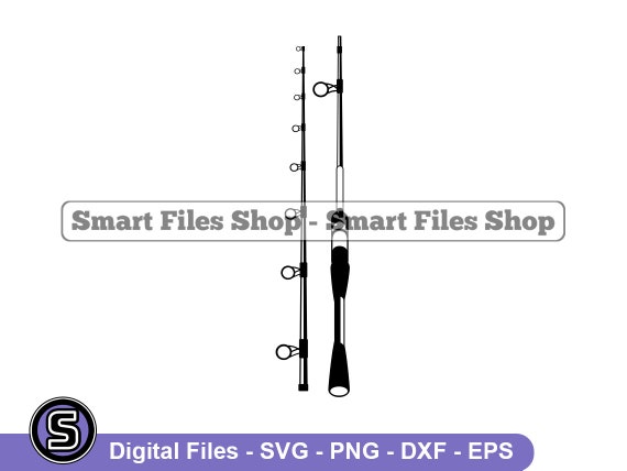 2 Part Fishing Rod Svg, Fishing Rod Svg, Fishing Svg, Fishing Rod Dxf,  Fishing Rod Png, Fishing Rod Clipart, Fishing Rod Files, Eps 