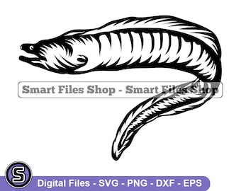 Eel SVG, Nautical Svg, Ocean Creatures Svg, Eel Dxf, Eel Png, Eel Clipart, Eel Files, Eps