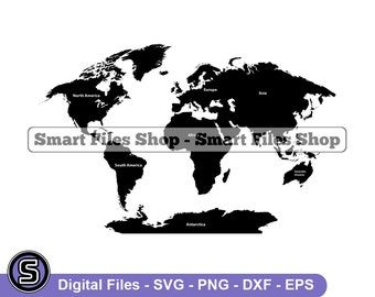 World Map SVG, World Map Svg, 7 Continents Svg, World Map Dxf, World Map Png, World Map Clipart, World Map Files, World Map Eps