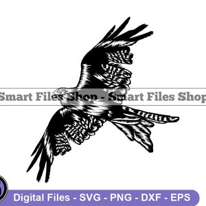 Kite #2 Svg, Predator Bird Svg, Kite Dxf, Kite Png, Kite Clipart, Kite Files, Kite Eps