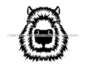 Capybara Mascot SVG, Capybara Face SVG, Capybara Head Svg, Capybara Svg, Capybara Dxf, Capybara Png, Capybara Clipart, Capybara Files, Eps