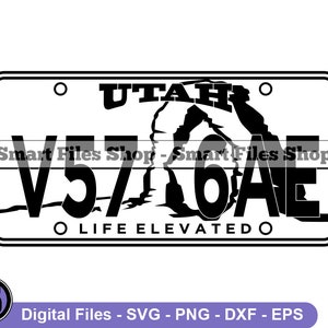 Utah Kenteken Svg, Utah Svg, Rijden Svg, Bestuurder Svg, Utah Dxf, Utah Png, Utah Clipart, Utah Files, Utah Eps