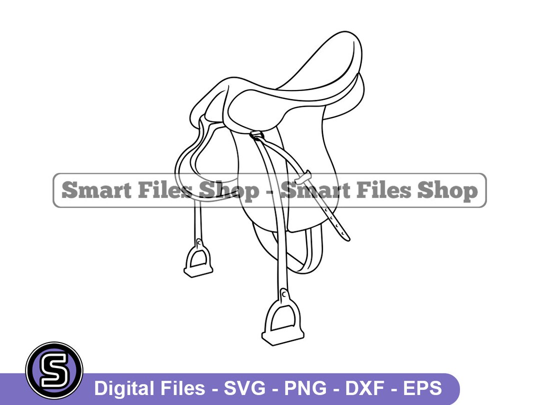 Horse Saddle Outline 2 Svg Horse Saddle Svg Horse Svg Etsy