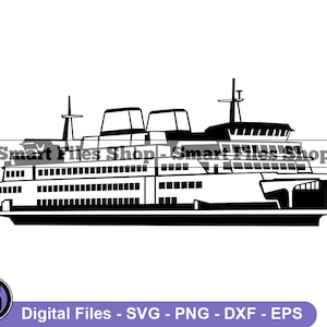 Ferry #2 svg, ferry svg, barco svg, transporte marítimo svg, ferry dxf, ferry png, ferry clipart, archivos de ferry, eps