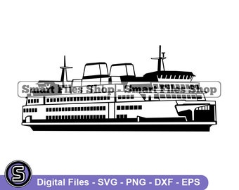 Ferry # 2 Svg, Ferry Svg, Schip Svg, Zeetransport Svg, Ferry Dxf, Ferry Png, Ferry Clipart, Ferry Files, Eps
