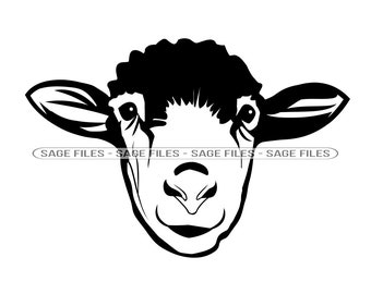 Sheep Mascot #2 SVG, Sheep Face SVG, Sheep Head Svg, Sheep Svg, Sheep Dxf, Sheep Png, Sheep Clipart, Sheep Files, Eps