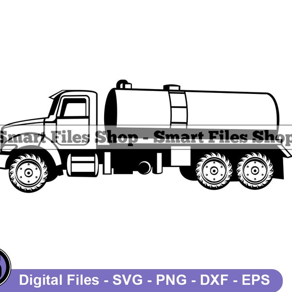Septic Truck #4 Svg, Septic Pumper Truck Svg, Pump Truck Svg, Waste Removal Svg, Septic Svg, Septic Truck Dxf, Png, Clipart, Files, Eps