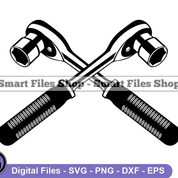 Ratchet Spanner Logo Svg, Ratchet Spanner Svg, Mechanic Svg, Tools Svg, Ratchet Spanner Dxf, Ratchet Spanner Png, Clipart, Files, Eps