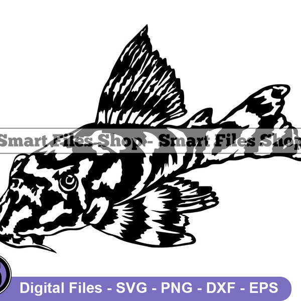 Clown Pleco Svg, Fish Svg, Aquarium Fish Svg, Clown Pleco Dxf, Clown Pleco Png, Clown Pleco Clipart, Clown Pleco Dateien, Clown Pleco Eps