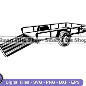 Drop Down Trailer #2 Svg, Boat Trailer Svg, Car Trailer Svg, Trailer Dxf, Trailer Png, Trailer Clipart, Trailer Files, Trailer Eps