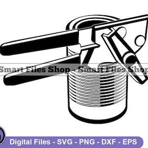 Can and Can Opener Svg, Can Opener Svg, Kitchen Tools Svg, Can Opener Dxf, Can Opener Png, Can Opener Clipart, Can Opener Files, Eps