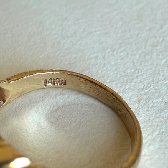 Solid 14K Solid Ribbed Wavy Gold Pinky Ring, 2.83… - image 8