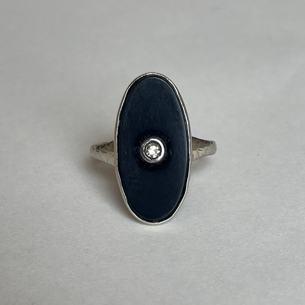 Art Deco Onyx Ring - Etsy