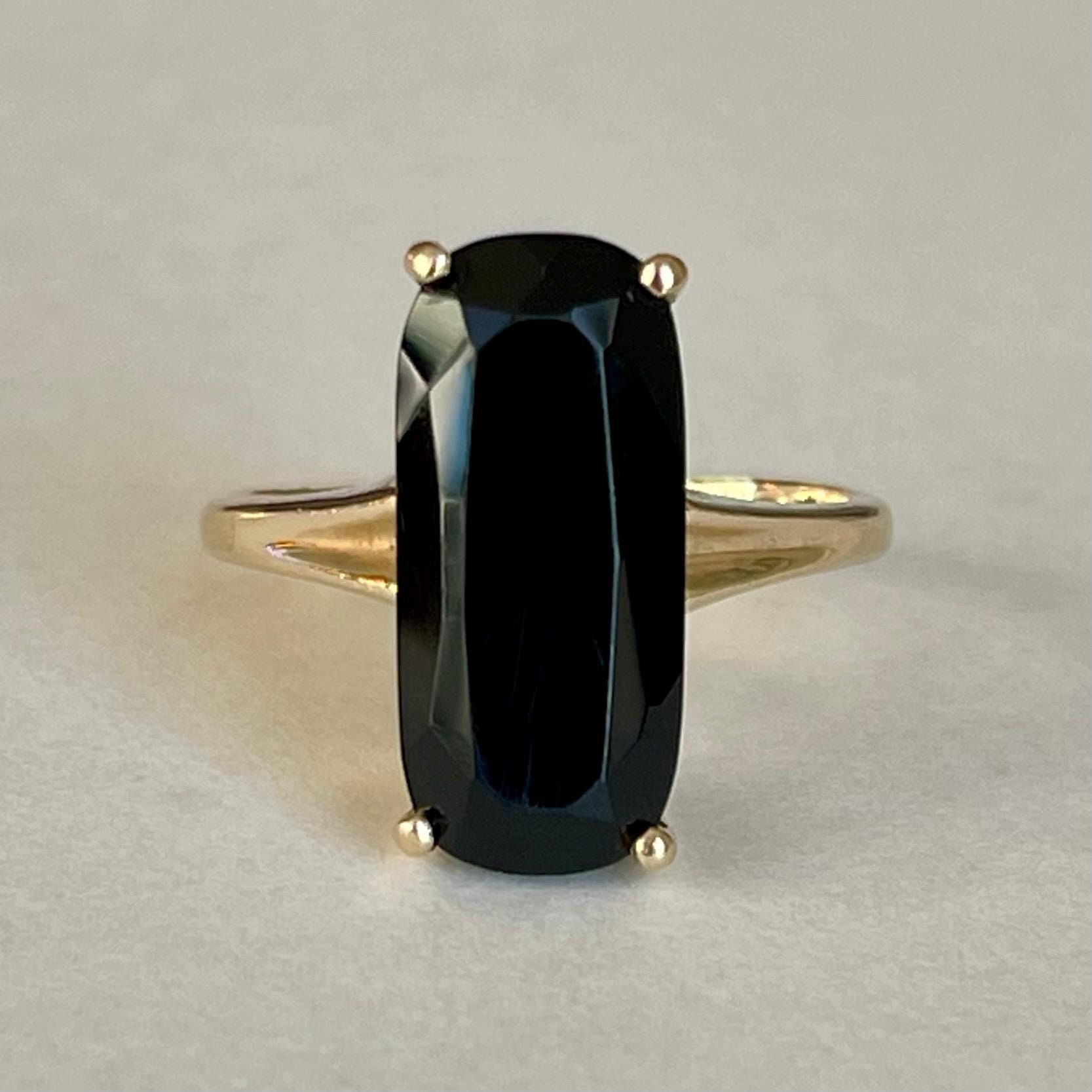 【SHAPES STUDIO】 エタニティダブルリング 黒ビーズ 10K Gold Lovely Vintage CID 10K Gold Black Onyx Ring, 4.4 Grams, Size