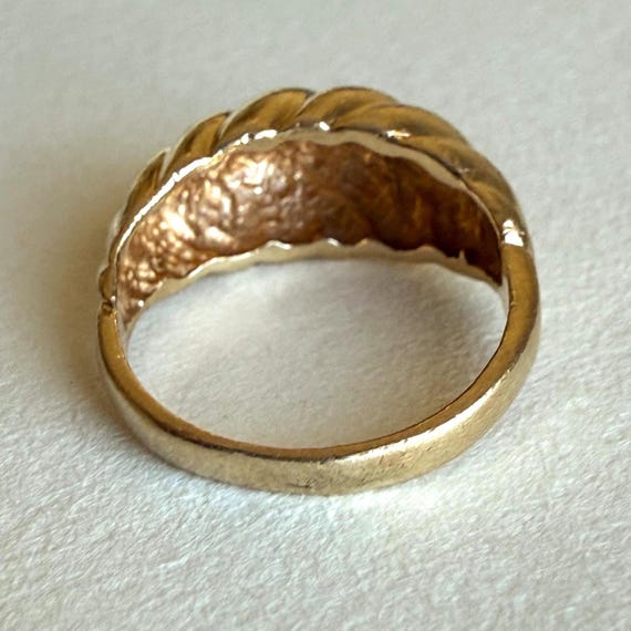 Solid 14K Solid Ribbed Wavy Gold Pinky Ring, 2.83… - image 4