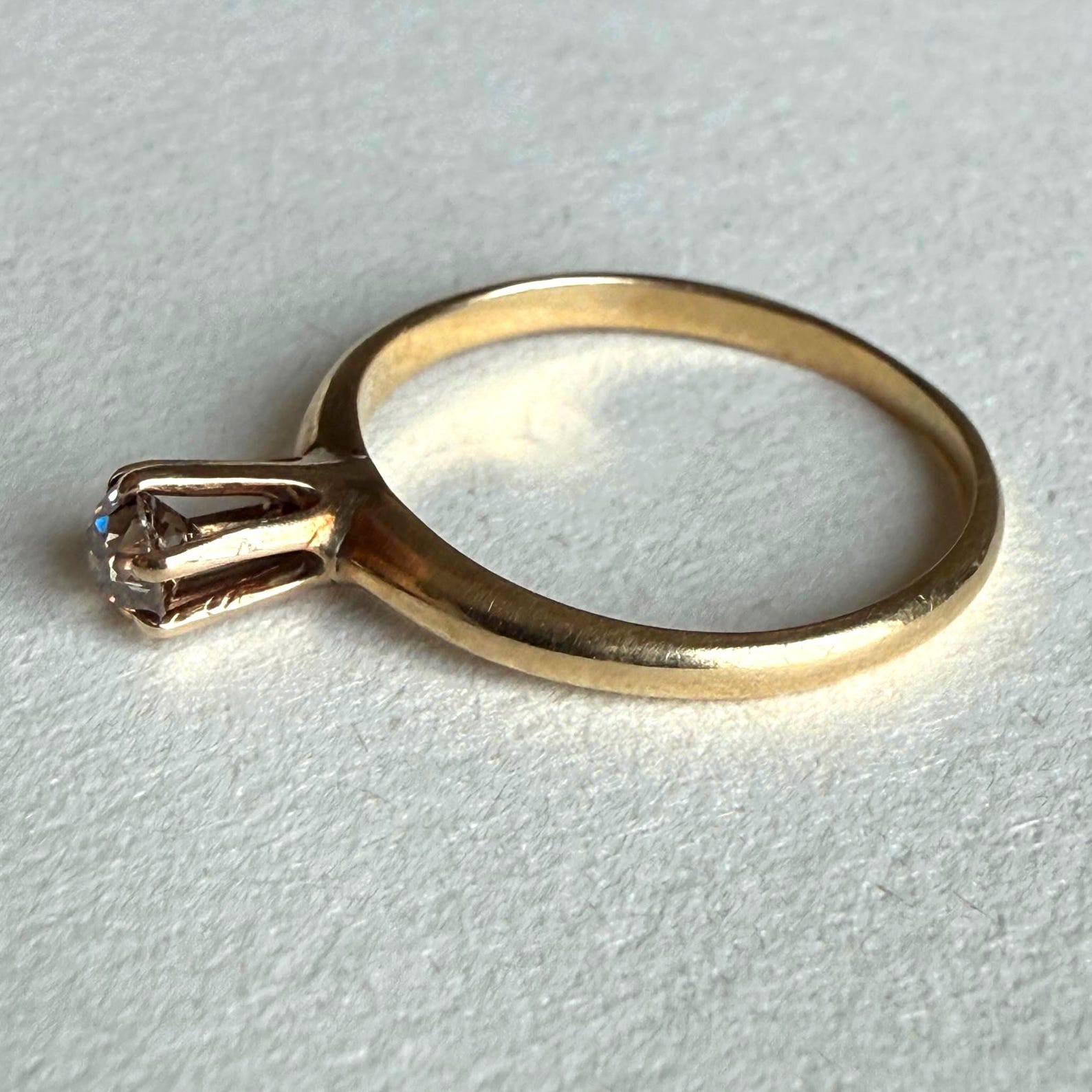 Antique 14K Mine Cut Brown Diamond Engagement Ring, 1.92grams, Size 7 ...