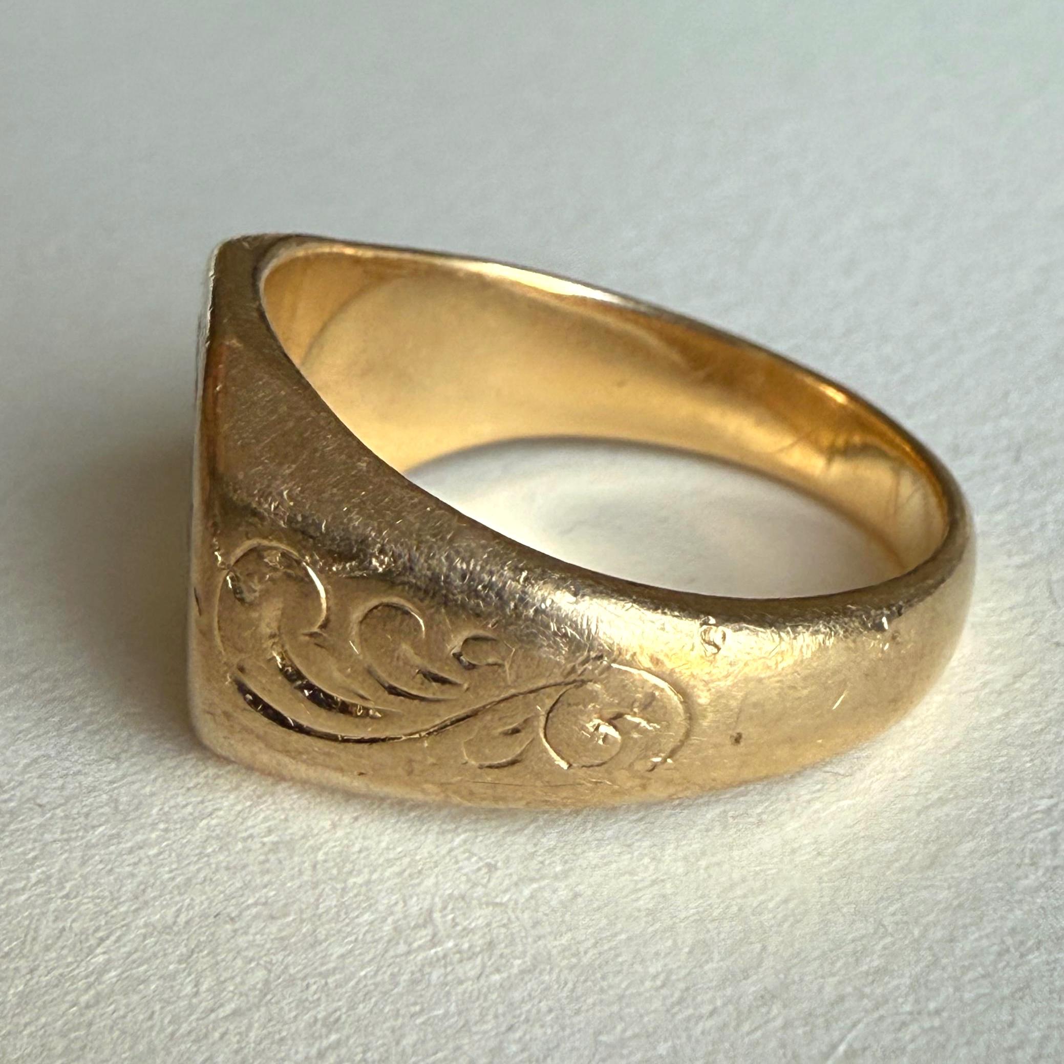 Heavy Antique 14K Gold Initial 