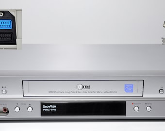 Originele VHS videorecorder LG HiFi 6 kop met vervangende afstandsbediening + TV menu + 2xSCART aansluiting / refurbished volledig functioneel