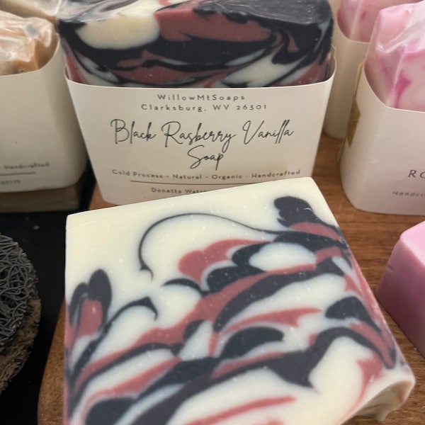 Black Raspberry Vanilla Soap, Cold Process Soap, Raspberry Soap, Vegan Soap, Moisturizing Soap, Palm Free Soap, Handmade Soap, Artisan Soap