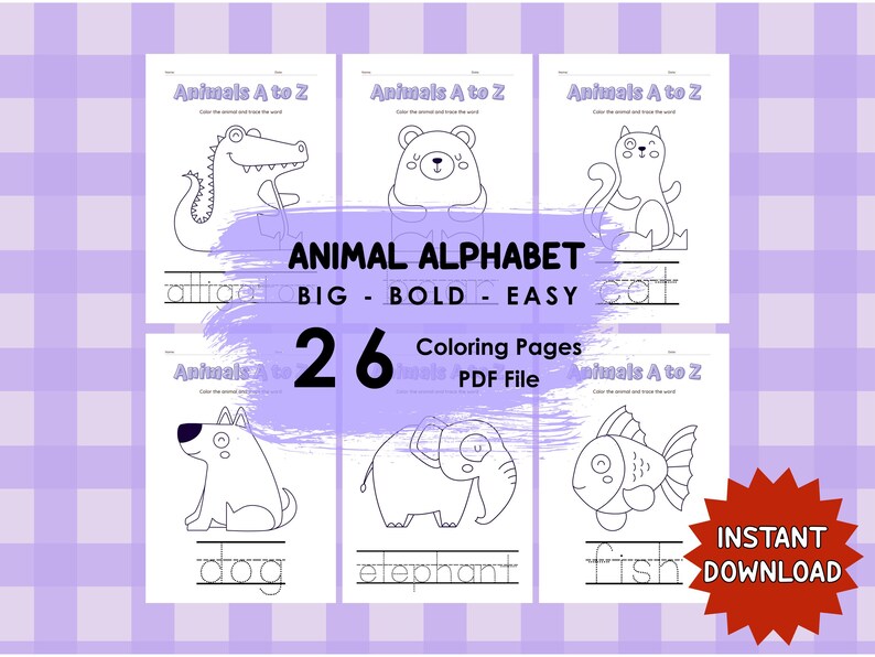 Coloring Book Animal Alphabet A to Z Coloring Book for Kids iPad ...