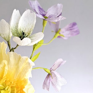 Handmade Crepe Paper Flowers, Summer Bouquet, Poppies, Dahlias, Daisies, Wedding Floral Bouquet, Party Decoration, Table & Place settings image 3