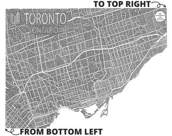 Toronto Ontario One Line Map Print, Ontario Map, Ontario Art, Modern Map, Gift Map, Canada Map Art, Black and White, One Line Art Drawing
