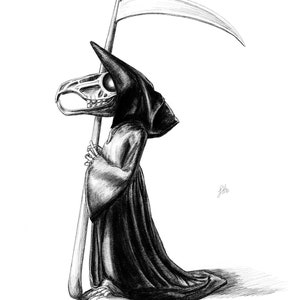 Death of Rats Grim Squeaker Drawing Limitowana edycja Giclee Print oryginalnej fanowskiej pracy autorstwa Sophie Hall