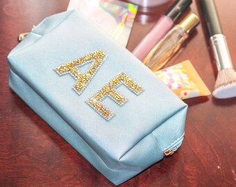 Sparkle Monogram Cosmetic Bag