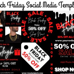 Black Friday Flyer, Black Friday Sale Social Media Templates, Black Friday Banners, Black Friday Instagram Facebook Pinterest Templates,