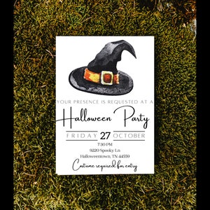 Minimalist Halloween Cocktail Party Mobile Invitation, Halloween Invites and Evites Editable Printable and Digital Invitation Template