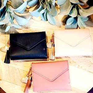 Mini billeteras personalizadas, billetera de tres pliegues, monedero con tarjetero, obsequios para damas de honor, obsequios para despedidas de soltera, billetera para mujeres