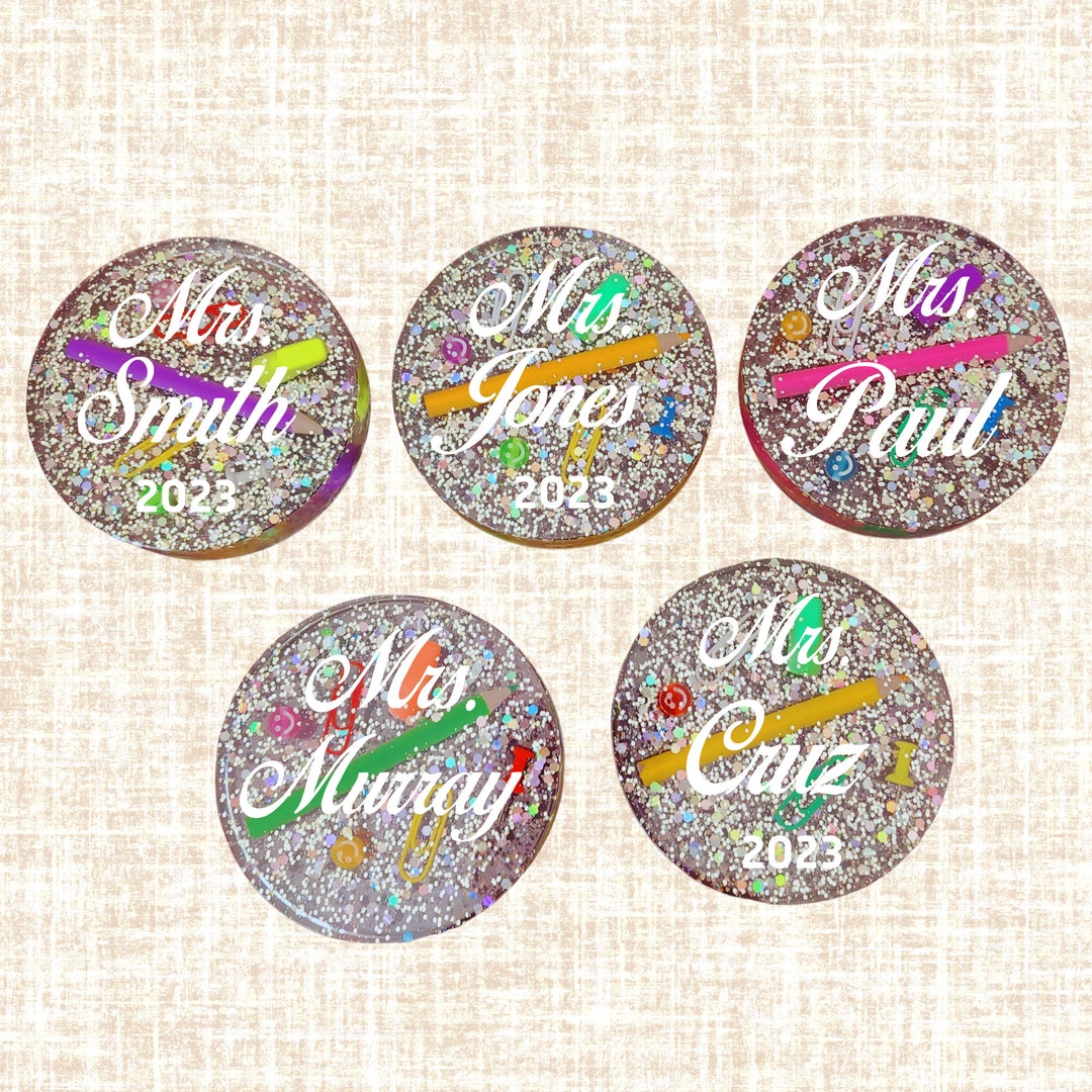 Personalized Teacher Coasters or Teacher Paper Weight. Great Teacher