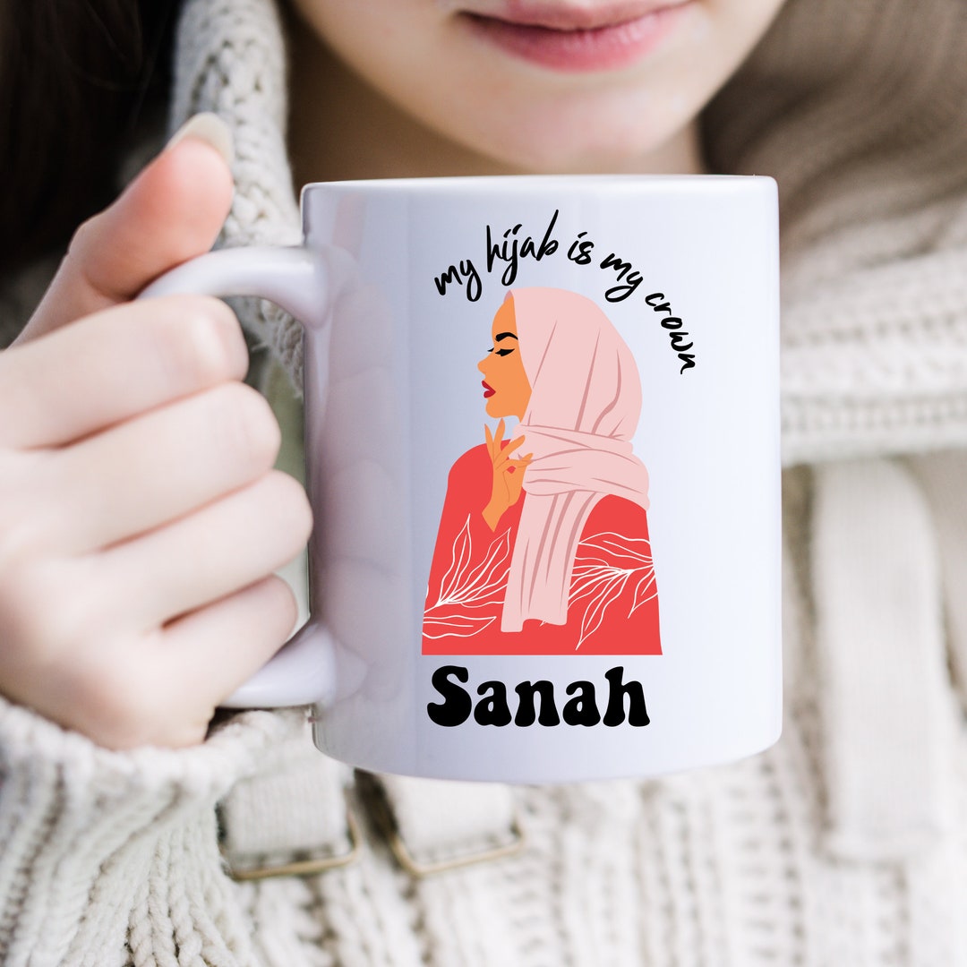 Personalized Hijabi Mug, Hijab Girl Mug, Muslim Girl Gift, Abstract