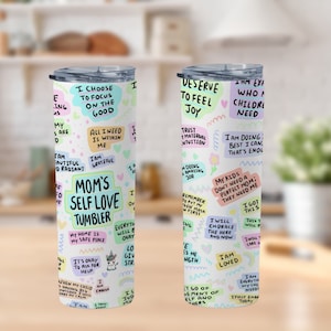 Mom Daily Affirmations Tumbler. Affirmations Cup, Self Love Tumbler, Mother&#39;s Day Cup with Lid and Straw, Mom Inspiration Gift, Gift for Mom
