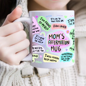 Mothers Day Mom Daily Affirmation Mug/ Self Love Motivational Mug/ Mom Gift for Her/ Mothers Day Gift Box/ First Mothers Day/ Mom To Be