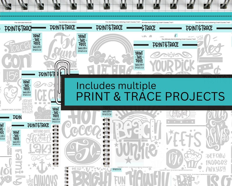 Hand Lettering Practice Bundle for Beginners | Printable & Procreate ...