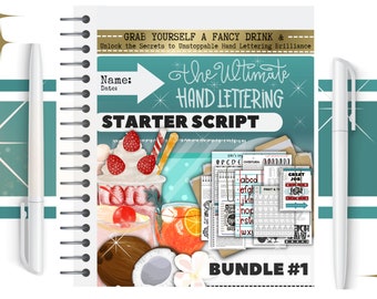 Ultimate Hand Lettering Bundle - Starter Script #1 | 860 Pages | Digital | Beginner Friendly | Includes 5 Best-Sellers | 130+ Bonus Files