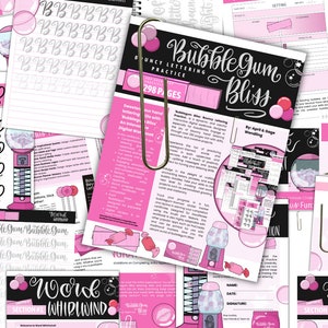 Learn Modern Bounce Calligraphy: Comprehensive Hand Lettering Digital Workbook for Beginners and All Levels - Plus 1430 Digital Stickers