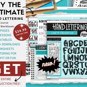 Learn To Hand Letter The Ultimate Crash Course Digital Workbook Plus Our Entire Collection of 47 Additional Ebooks, 1,220 Files MORE FREE image 2