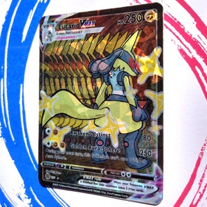 Carta holográfica personalizada VMAX de Lucario shiny de Pokémon TCG