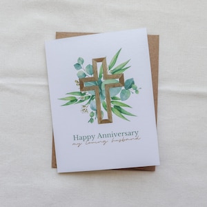 Tarjeta de aniversario para él, tarjeta de aniversario católica, tarjeta para el esposo - tarjeta de felicitación católica - tarjeta física