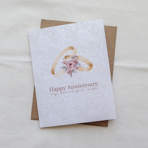 Tarjeta de aniversario para ella, tarjeta de aniversario católica, tarjeta para esposa - Tarjeta de felicitación católica - Tarjeta física