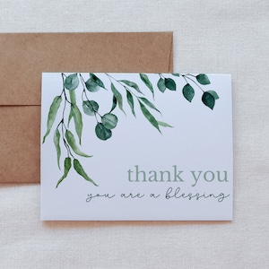 Tarjeta de agradecimiento, tarjeta de bendición, tarjeta católica, eres una bendición - Tarjeta de felicitación católica - Tarjeta física