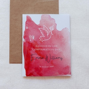 Tarjeta de confirmación personalizada, Espíritu Santo, tarjeta de confirmación personalizable, tarjeta de felicitación católica, tarjeta física