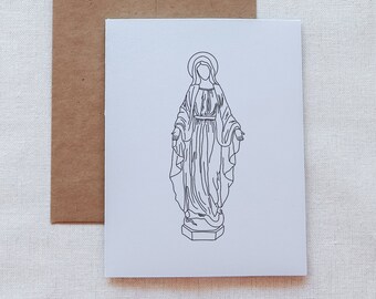 Blessed Mother Mary Notecard, Catholic Saint Greeting Card