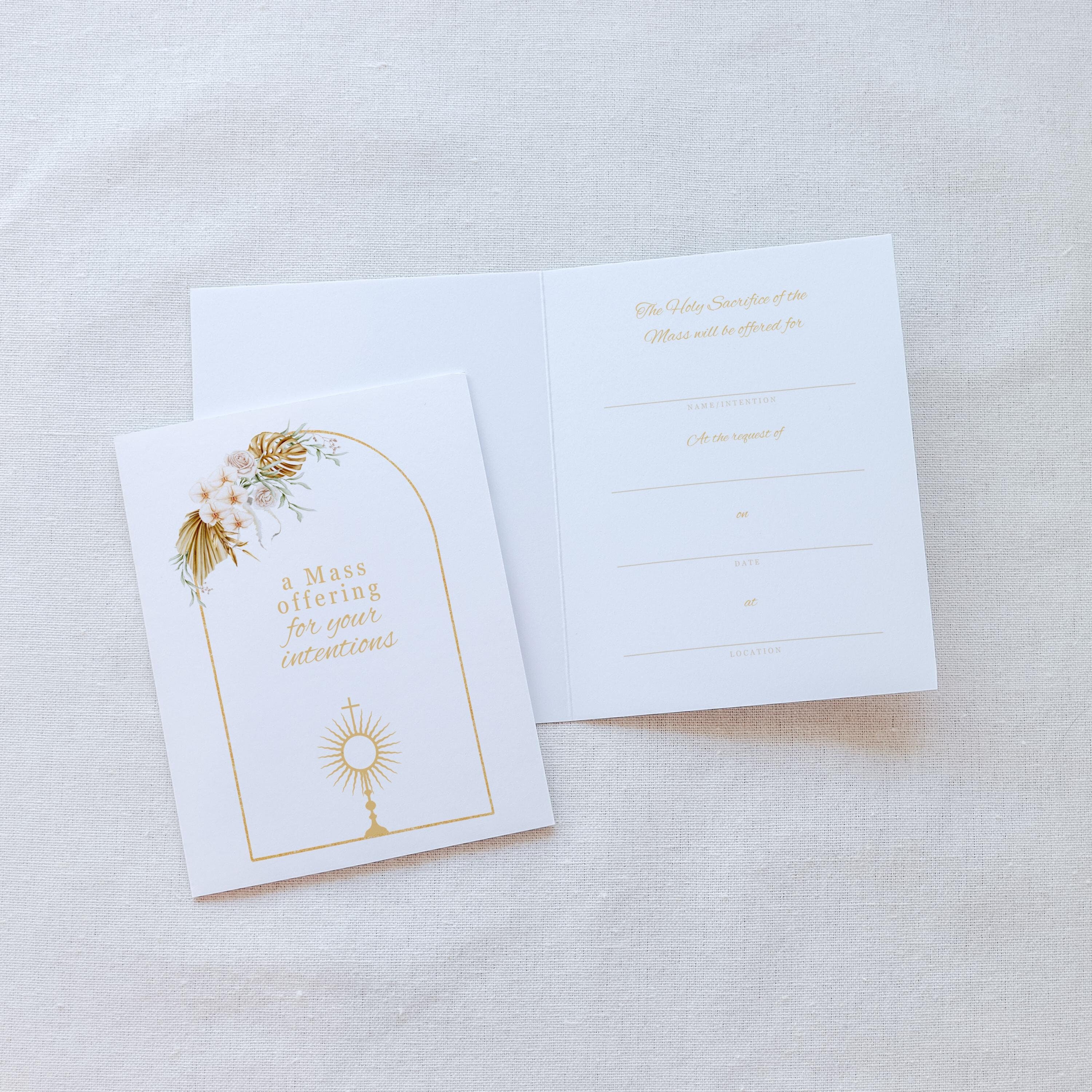 Mass Intentions Examples Floral Catholic Mass Intention Card | Eucharist Prayer Card - Etsy